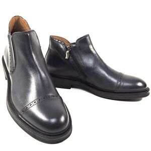 ALBERTO CICCIOLI 🇮🇹 MEN'S NAVY BLUE SOFT LEATHER COMFORT  ANKLE BOOTIE